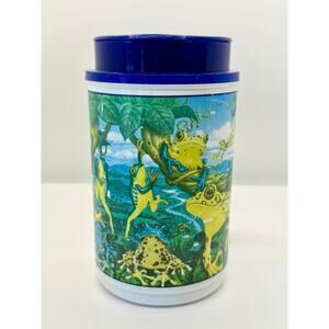 Human-i-Tees Tree Frog Thermo-Serv Insulated Mug 1996 Reusable Travel Cup Lid